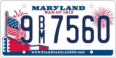 MD license plate 9BM7560