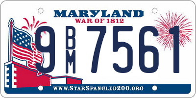 MD license plate 9BM7561