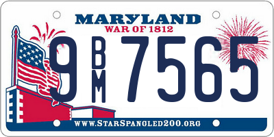 MD license plate 9BM7565