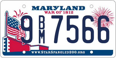 MD license plate 9BM7566