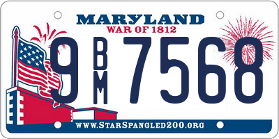 MD license plate 9BM7568