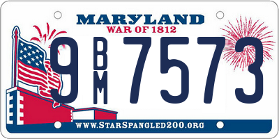 MD license plate 9BM7573