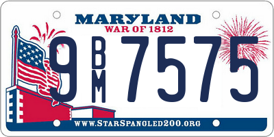 MD license plate 9BM7575