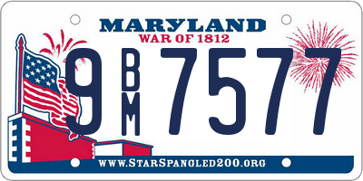 MD license plate 9BM7577