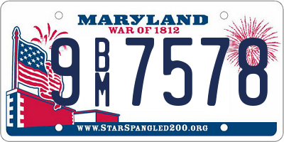 MD license plate 9BM7578