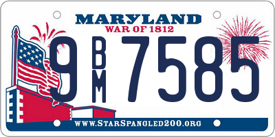 MD license plate 9BM7585