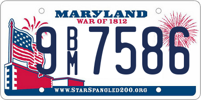 MD license plate 9BM7586