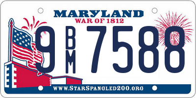 MD license plate 9BM7588