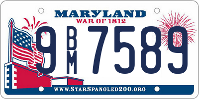 MD license plate 9BM7589