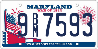 MD license plate 9BM7593