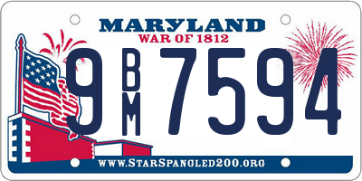 MD license plate 9BM7594