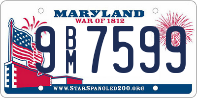 MD license plate 9BM7599