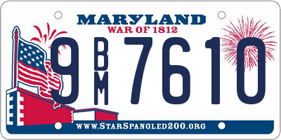 MD license plate 9BM7610