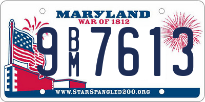 MD license plate 9BM7613