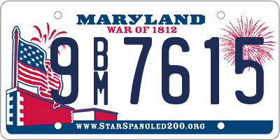 MD license plate 9BM7615