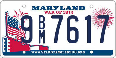 MD license plate 9BM7617