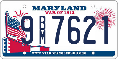 MD license plate 9BM7621