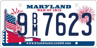 MD license plate 9BM7623