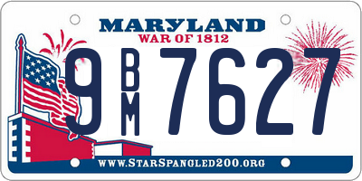 MD license plate 9BM7627