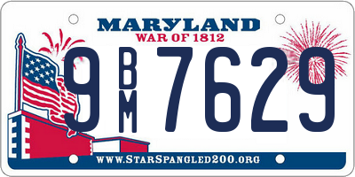 MD license plate 9BM7629