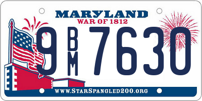 MD license plate 9BM7630