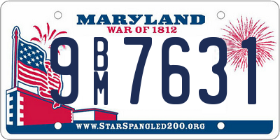 MD license plate 9BM7631