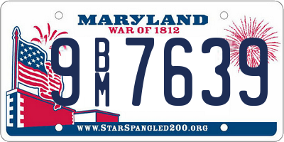 MD license plate 9BM7639