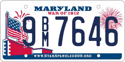 MD license plate 9BM7646