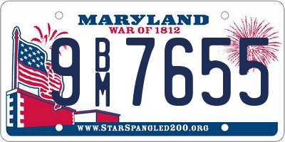 MD license plate 9BM7655