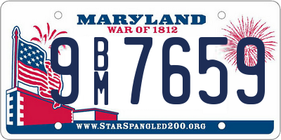 MD license plate 9BM7659