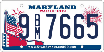 MD license plate 9BM7665