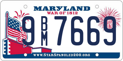 MD license plate 9BM7669