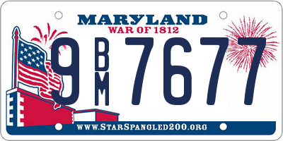 MD license plate 9BM7677