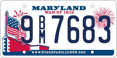 MD license plate 9BM7683