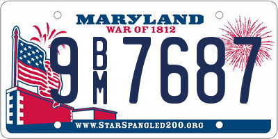 MD license plate 9BM7687