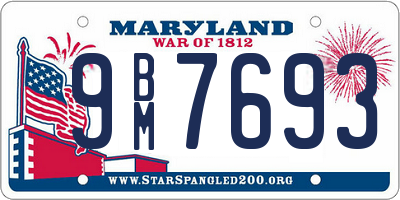 MD license plate 9BM7693