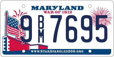 MD license plate 9BM7695