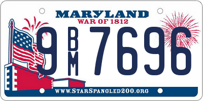 MD license plate 9BM7696