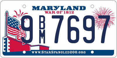 MD license plate 9BM7697