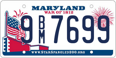 MD license plate 9BM7699