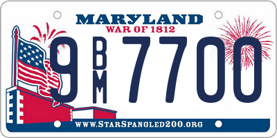 MD license plate 9BM7700