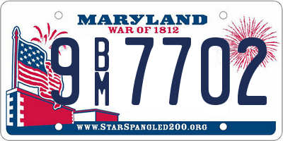 MD license plate 9BM7702