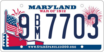 MD license plate 9BM7703