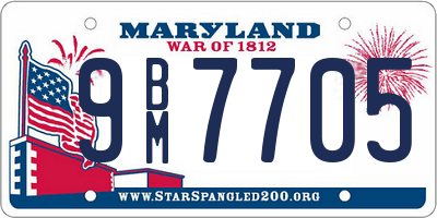 MD license plate 9BM7705