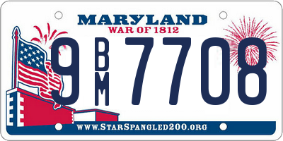 MD license plate 9BM7708