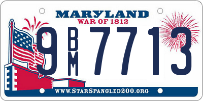 MD license plate 9BM7713