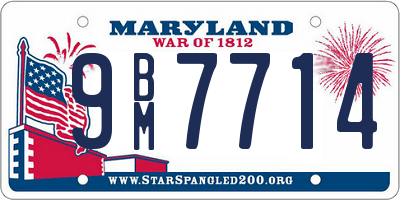 MD license plate 9BM7714