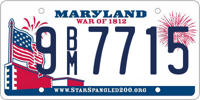 MD license plate 9BM7715