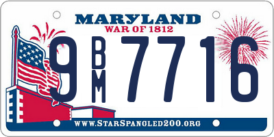 MD license plate 9BM7716