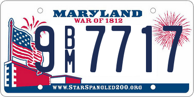 MD license plate 9BM7717